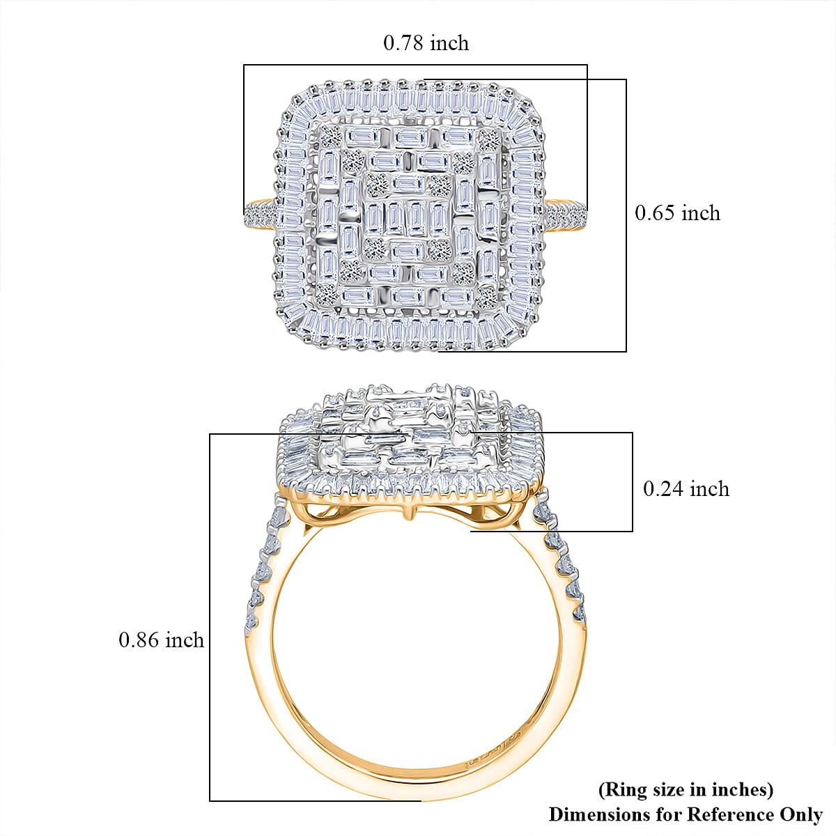 Luxuriant Lab Grown Diamond G-H SI 1.50 ctw Geometric Lattice Ring in 18K Vermeil Yellow Gold Over Sterling Silver (Size 6.0) image number 5