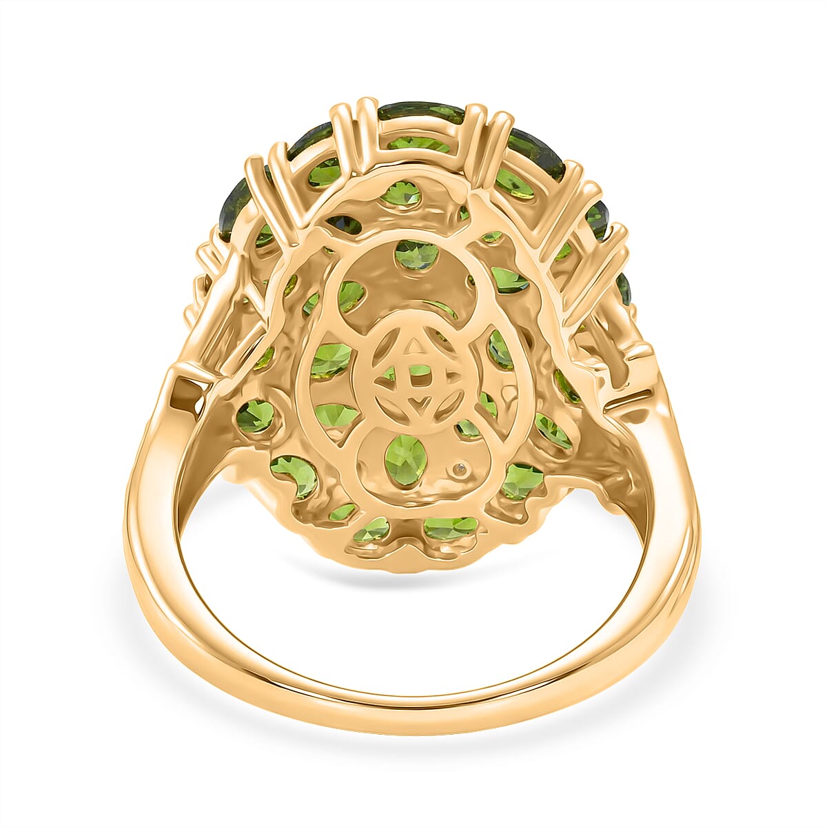 D'Joy Chrome Diopside and White Zircon 5.35 ctw Forest Radiance Ring in 18K Vermeil Yellow Gold Over Sterling Silver (Size 5.0) image number 4