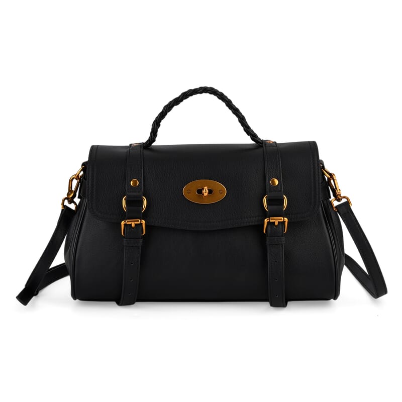 La Marey Black Genuine Leather Crossbody Bag