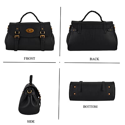 La Marey Black Genuine Leather Crossbody Bag