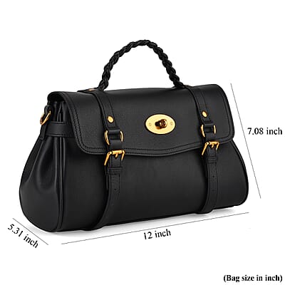 La Marey Black Genuine Leather Crossbody Bag