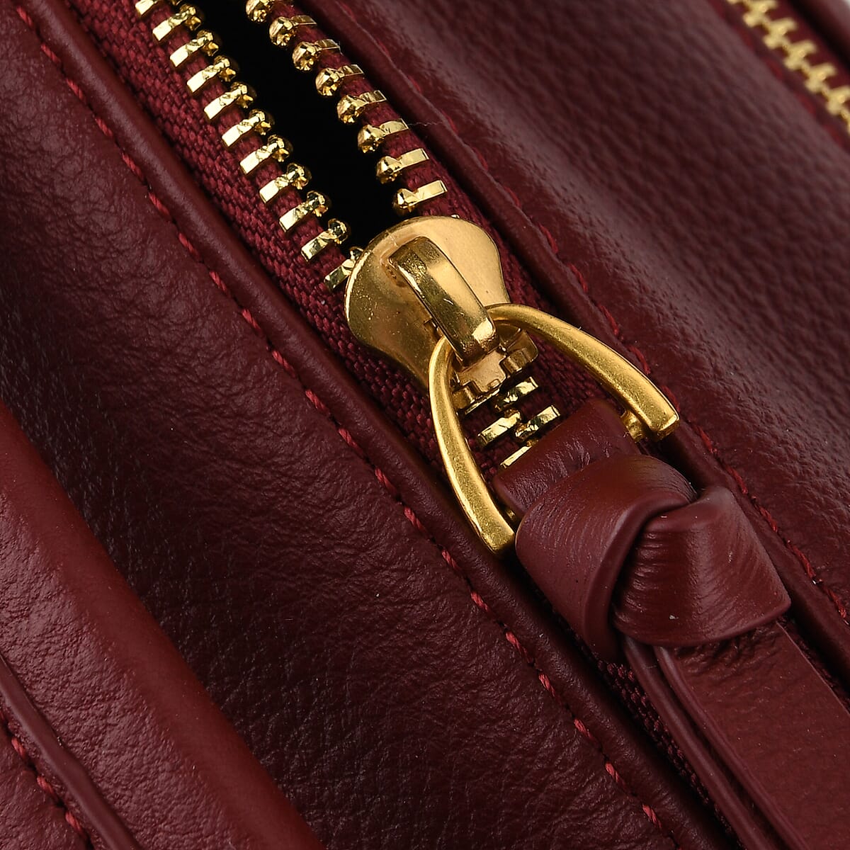 La Marey Burgundy Genuine Leather Crossbody Bag image number 7