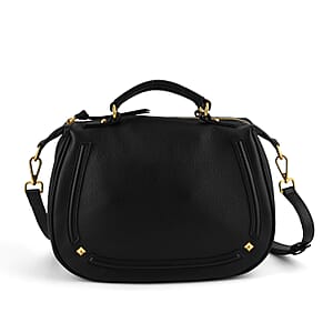 La Marey Black Genuine Leather Crossbody Bag