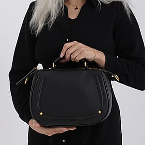 La Marey Black Genuine Leather Crossbody Bag