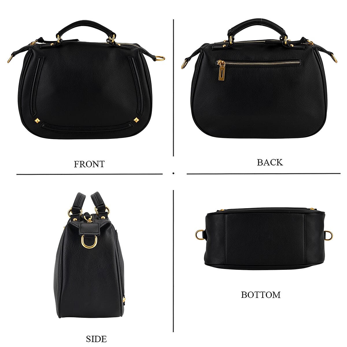 La Marey Black Genuine Leather Crossbody Bag image number 4