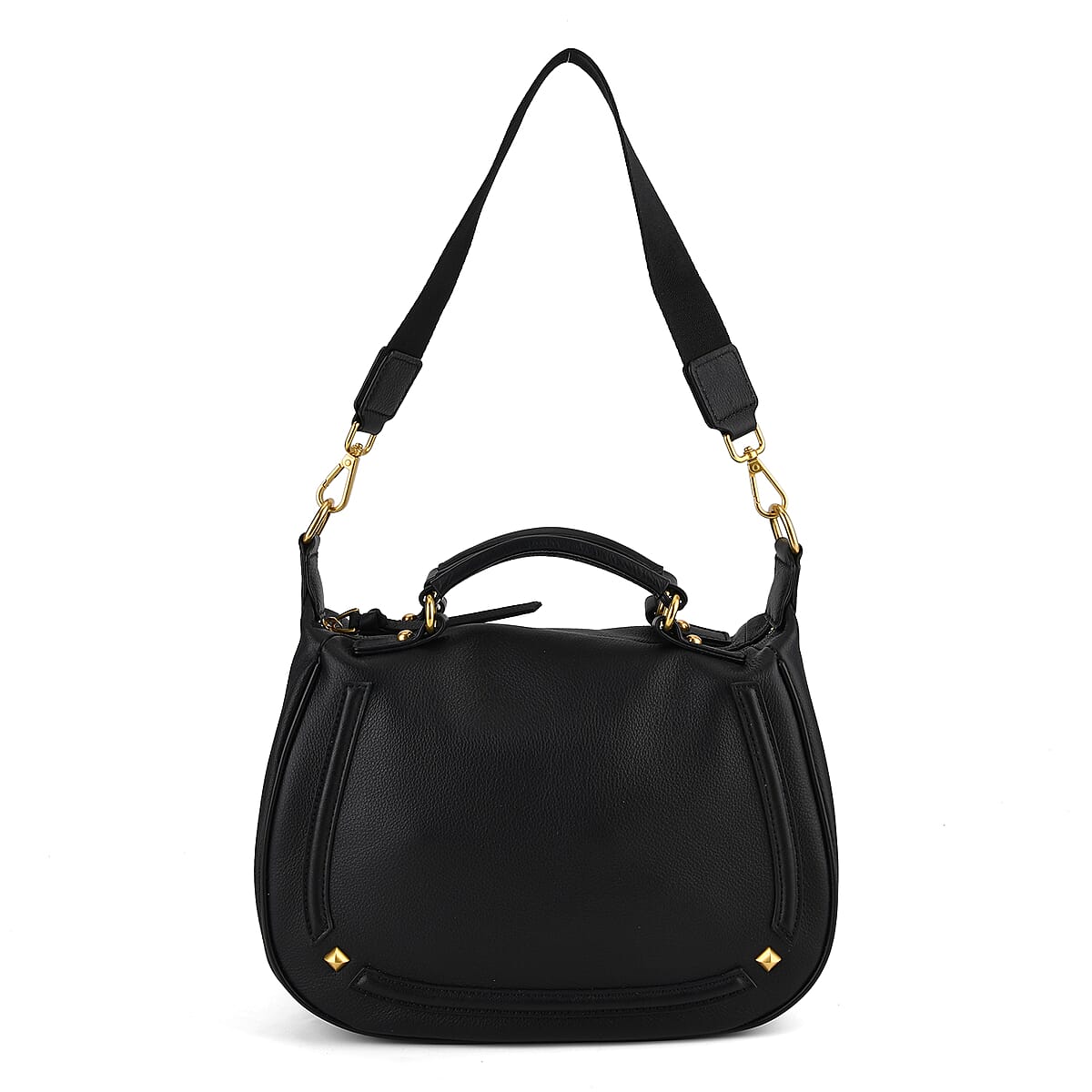 La Marey Black Genuine Leather Crossbody Bag image number 5
