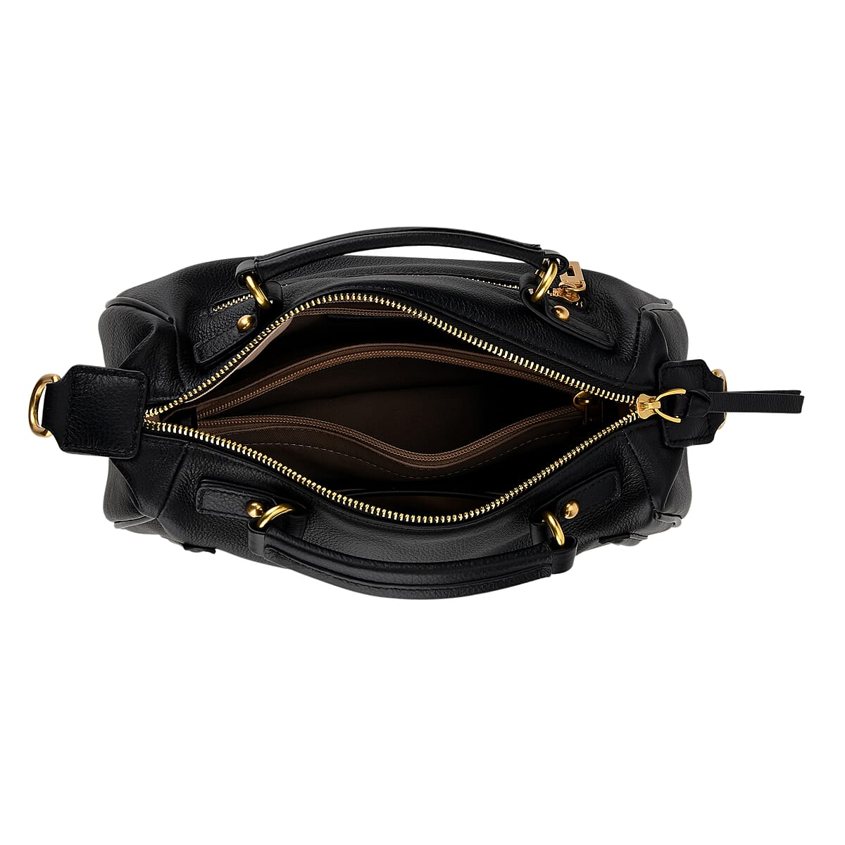 La Marey Black Genuine Leather Crossbody Bag image number 6