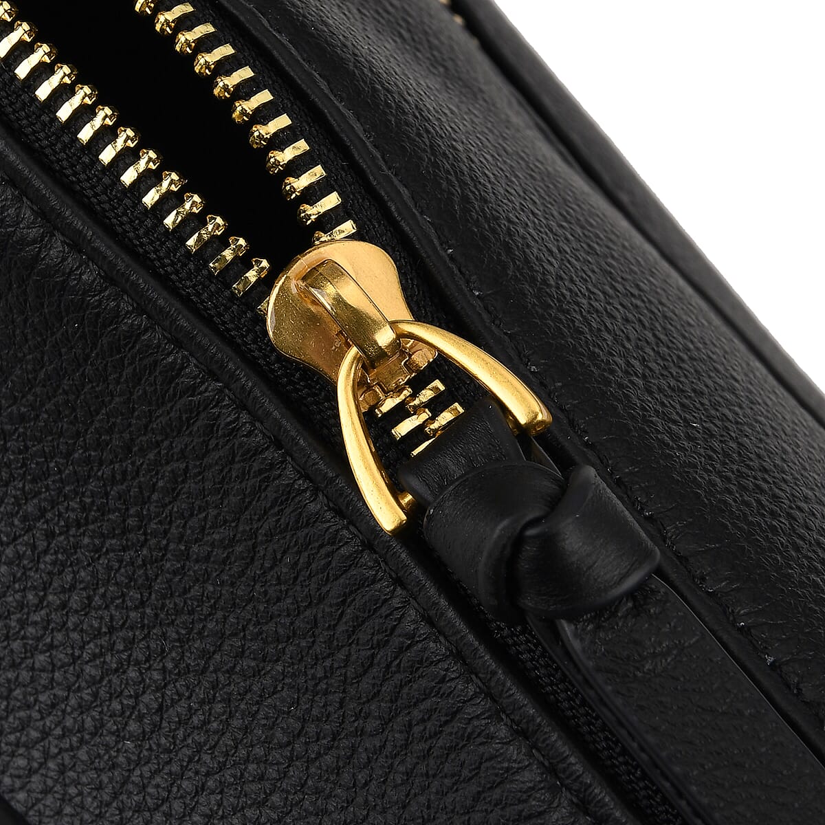 La Marey Black Genuine Leather Crossbody Bag image number 7