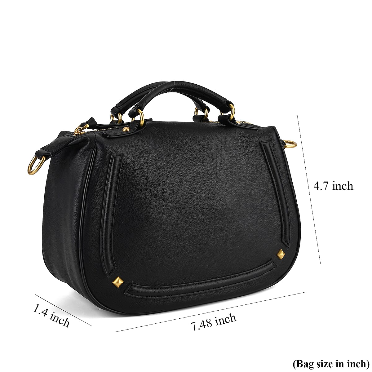 La Marey Black Genuine Leather Crossbody Bag image number 9