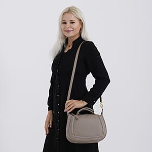 La Marey Grey Genuine Leather Crossbody Bag