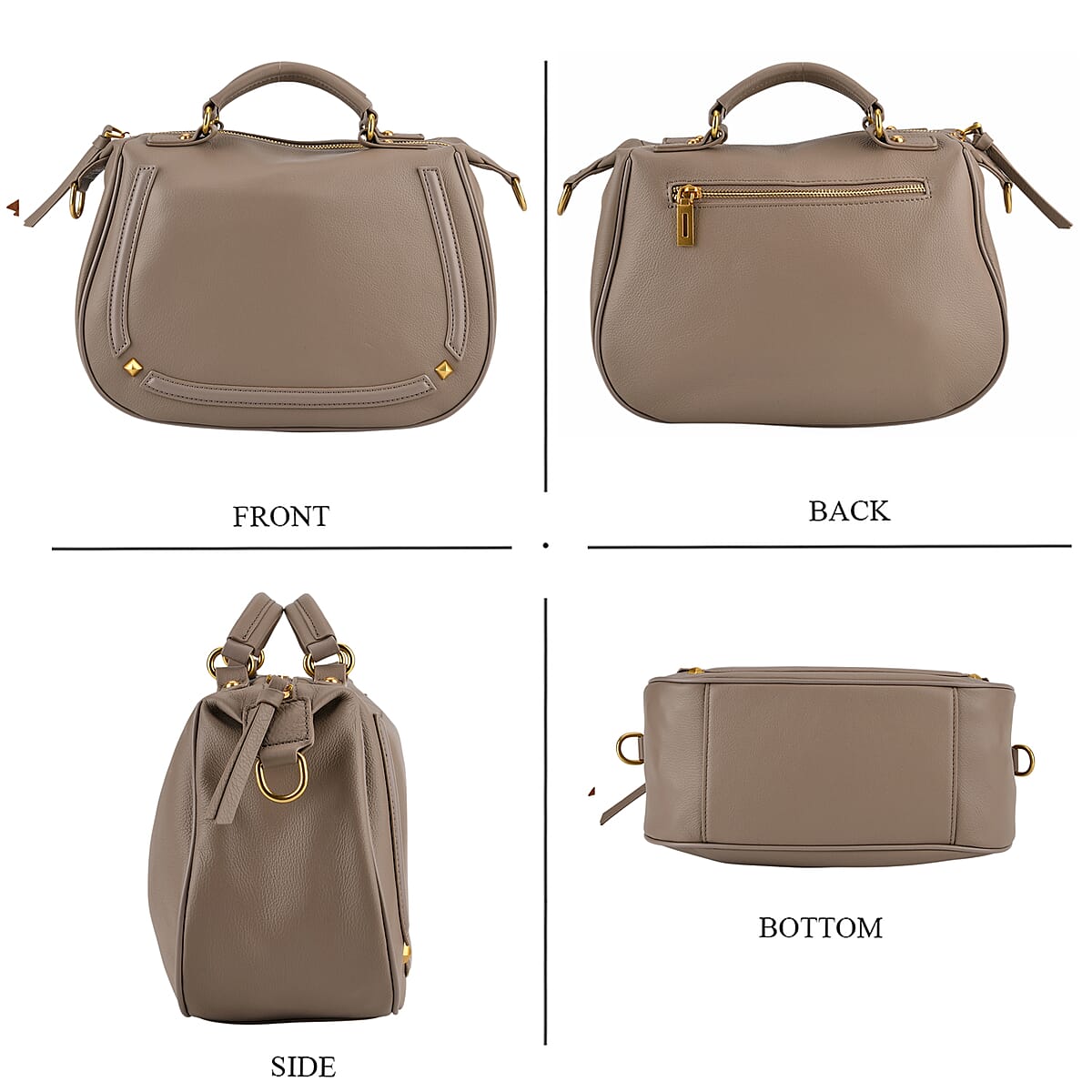 La Marey Grey Genuine Leather Crossbody Bag image number 4