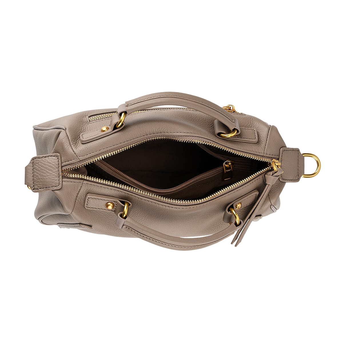 La Marey Grey Genuine Leather Crossbody Bag image number 6