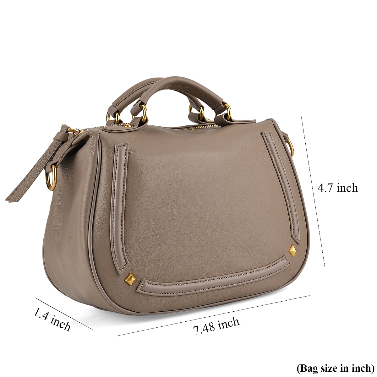 La Marey Grey Genuine Leather Crossbody Bag image number 9