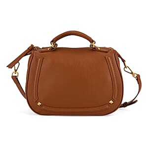 La Marey Tan Genuine Leather Crossbody Bag