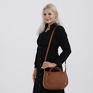 La Marey Tan Genuine Leather Crossbody Bag