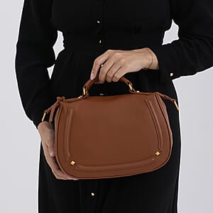 La Marey Tan Genuine Leather Crossbody Bag