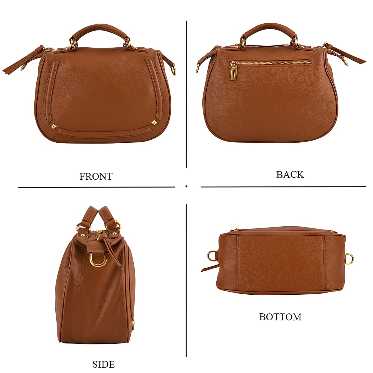 La Marey Tan Genuine Leather Crossbody Bag image number 4