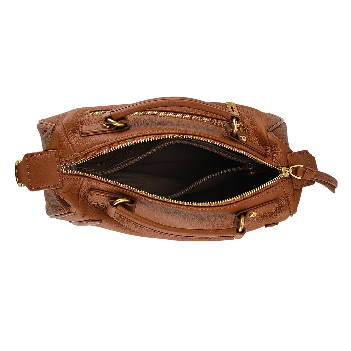 La Marey Tan Genuine Leather Crossbody Bag image number 6