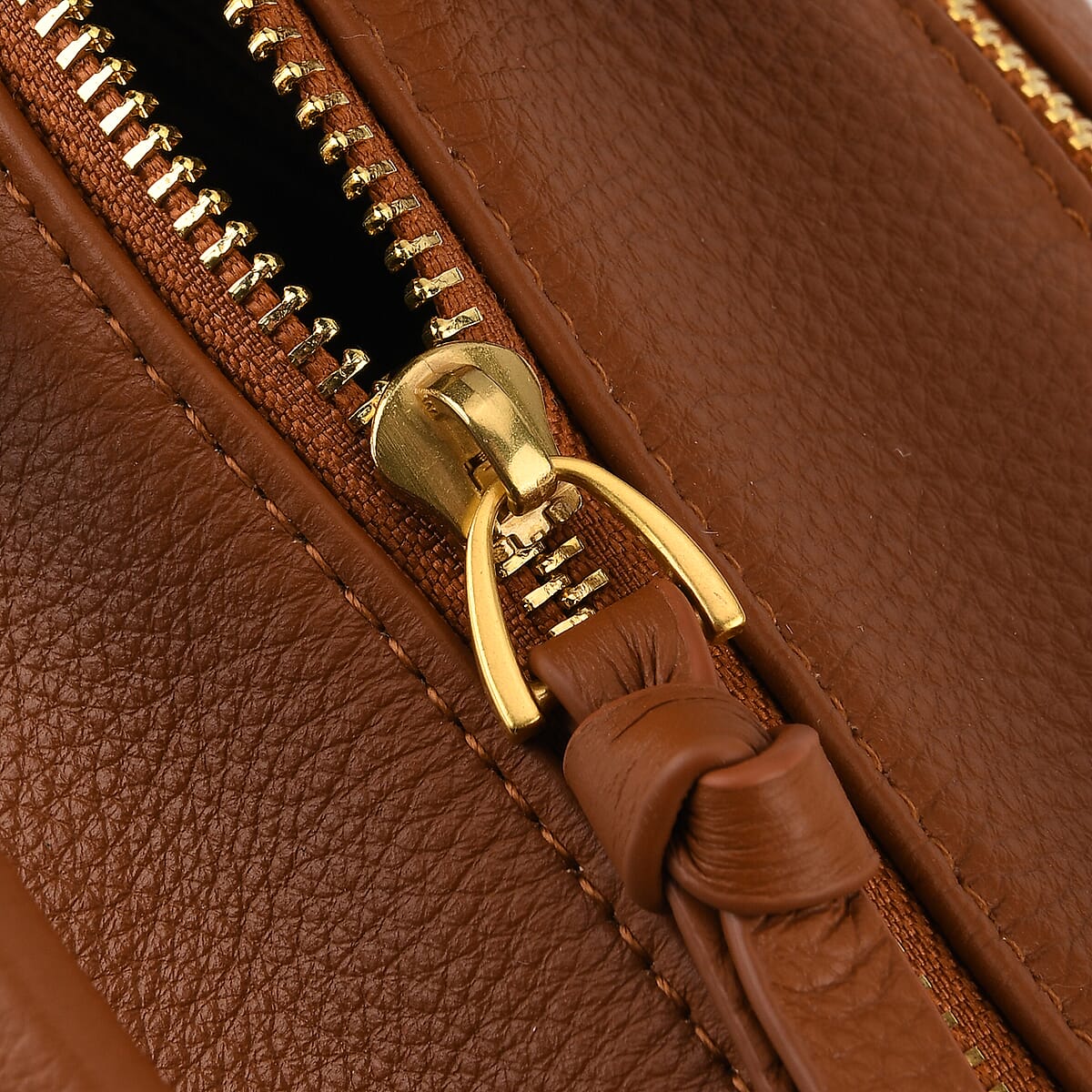 La Marey Tan Genuine Leather Crossbody Bag image number 7