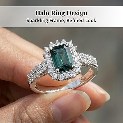 Certified and Appraised Rhapsody AAAA Monte Belo Indicolite, Diamond Ring in 950 Platinum 1.55 ctw (Size 5.0)