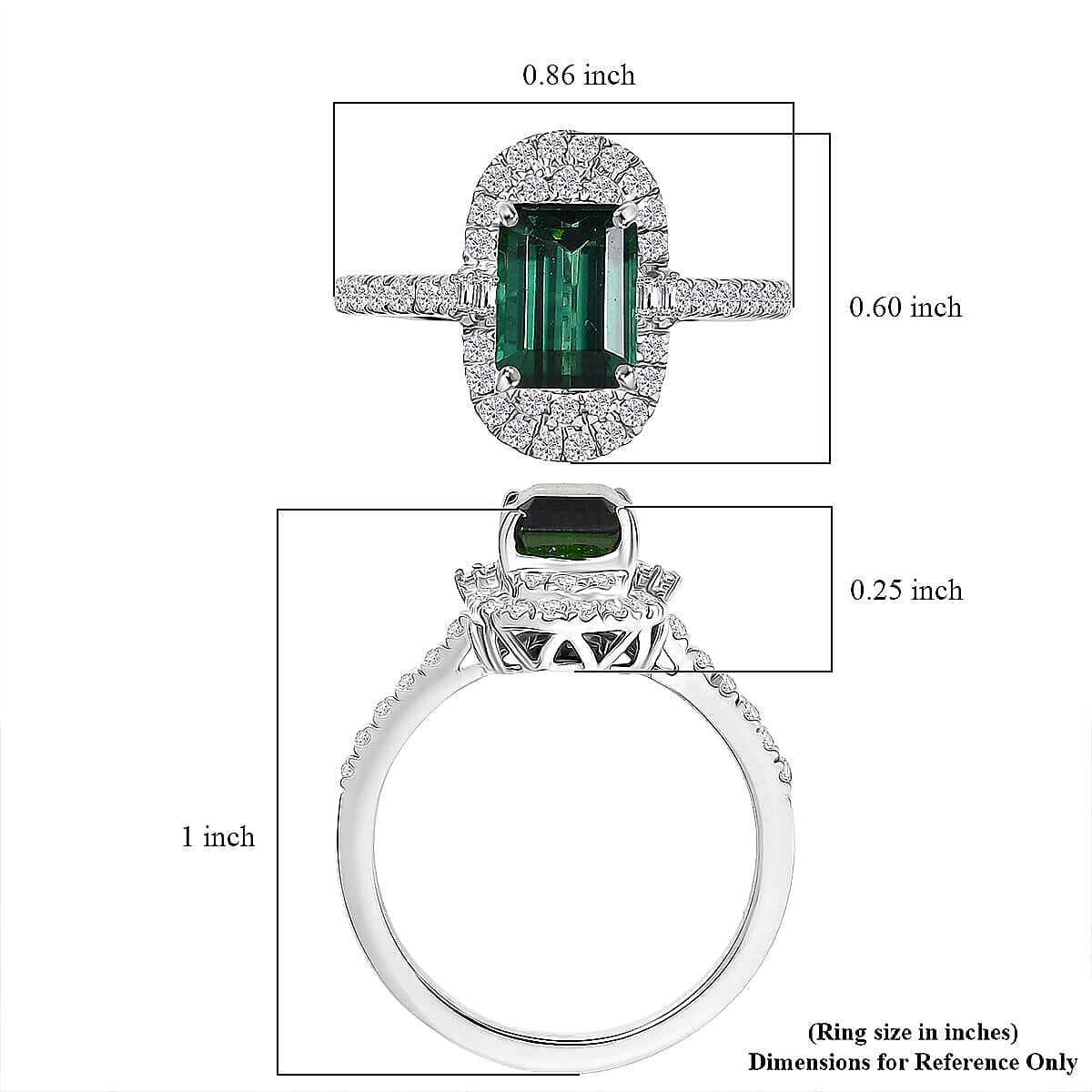 Certified & Appraised Rhapsody AAAA Pirineu Lagoon Tourmaline and Diamond E-F VS 2.33 ctw Ring in 950 Platinum (Size 10.0) 6.10 Grams image number 5