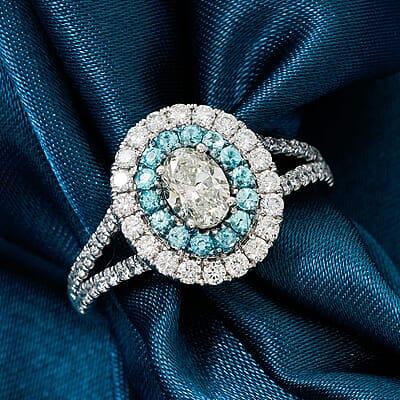 Modani Diamond, Brazilian Paraiba Tourmaline Ring in 950 Platinum 1.37 ctw (Size 12.0)