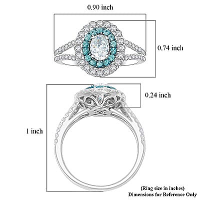 Modani Diamond, Brazilian Paraiba Tourmaline Ring in 950 Platinum 1.37 ctw (Size 12.0)