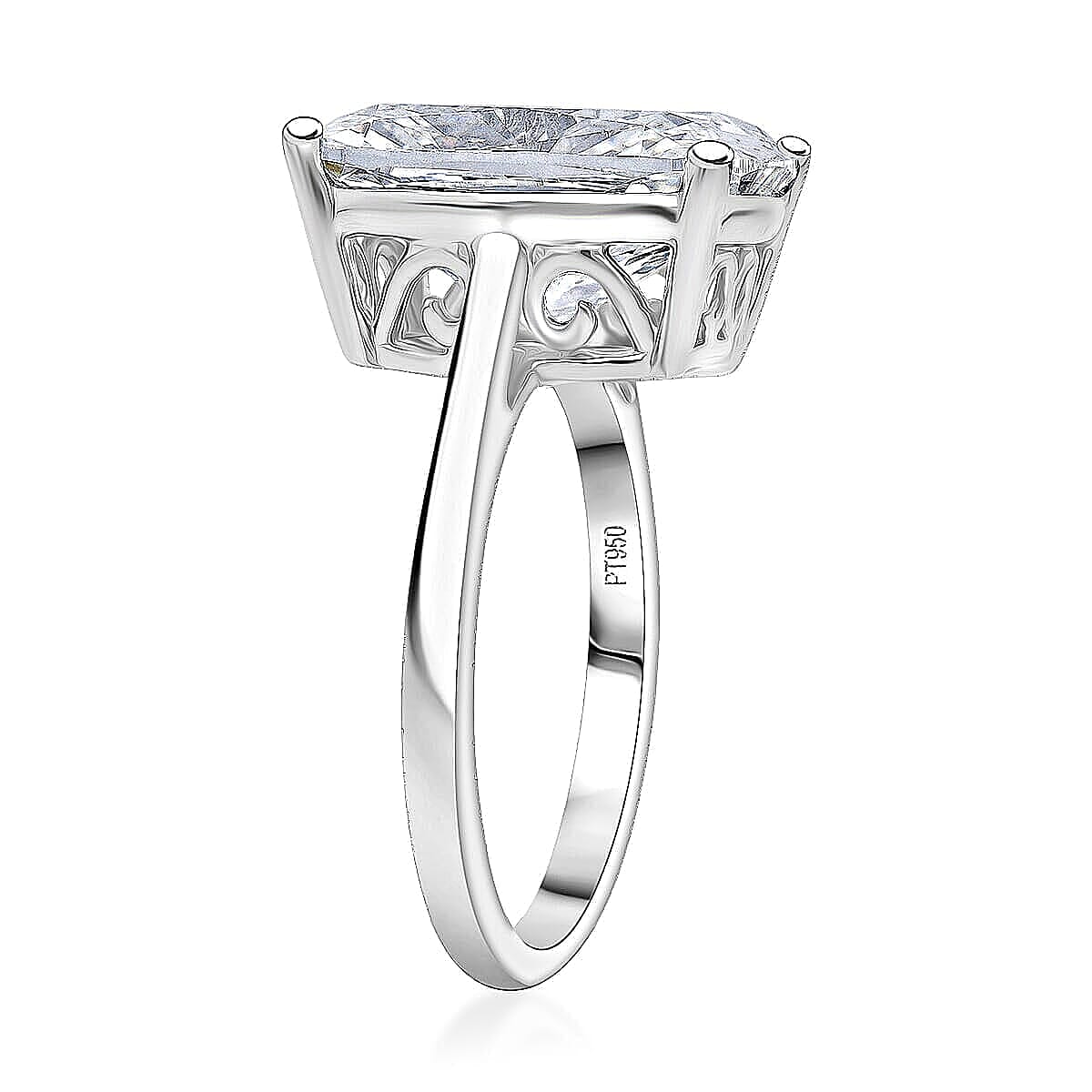 IGI Certified Luxuriant Lab Grown Diamond Ring in 950 Platinum 10.10 ctw (Size 5.0) image number 3