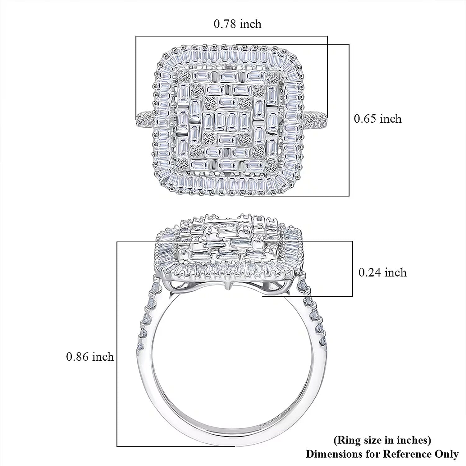 Luxuriant Lab Grown Diamond G-H SI 1.50 ctw Geometric Lattice Ring in Rhodium Over Sterling Silver (Size 10.0)