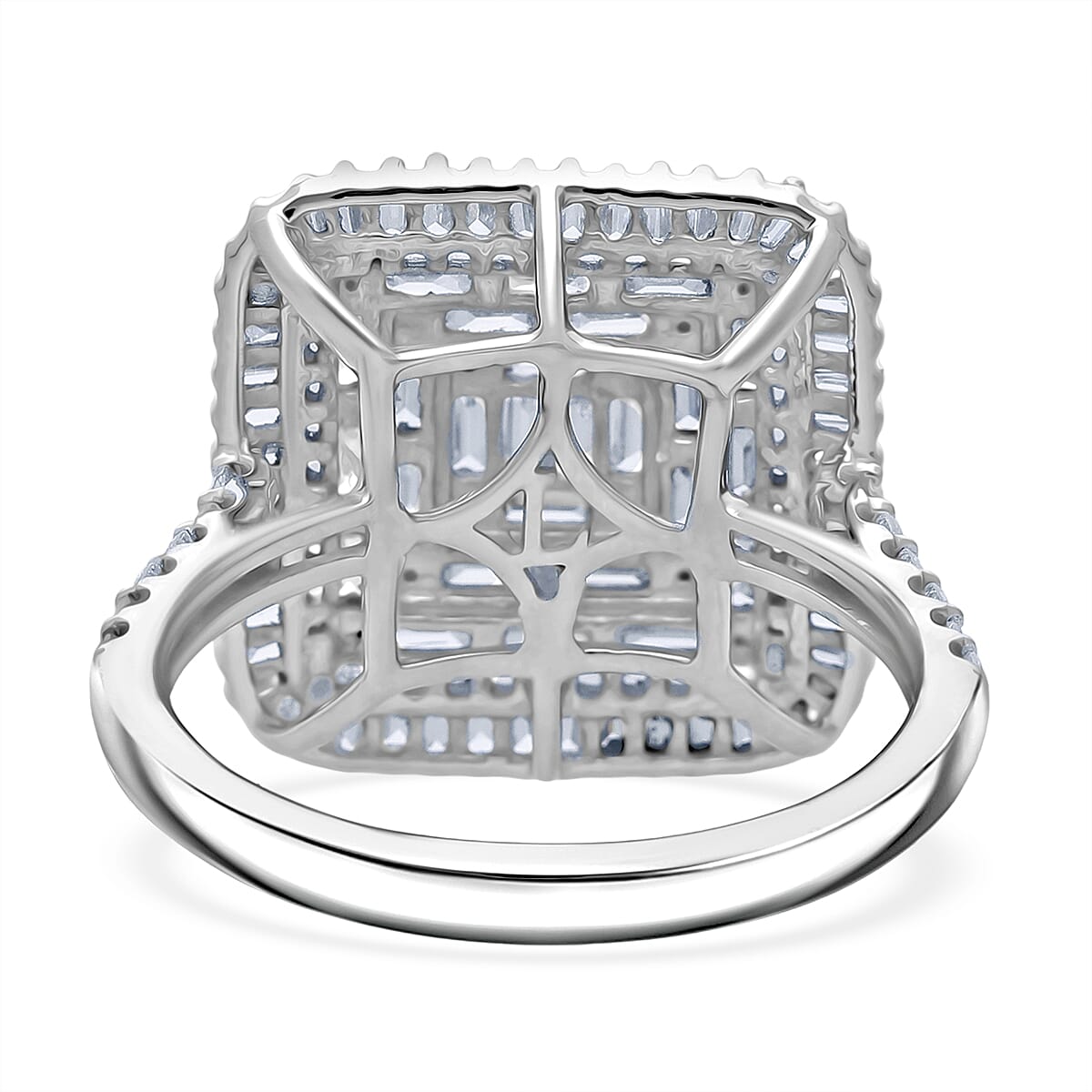 Luxuriant Lab Grown Diamond G-H SI 1.50 ctw Ring in Rhodium Over Sterling Silver (Size 8.0) image number 4