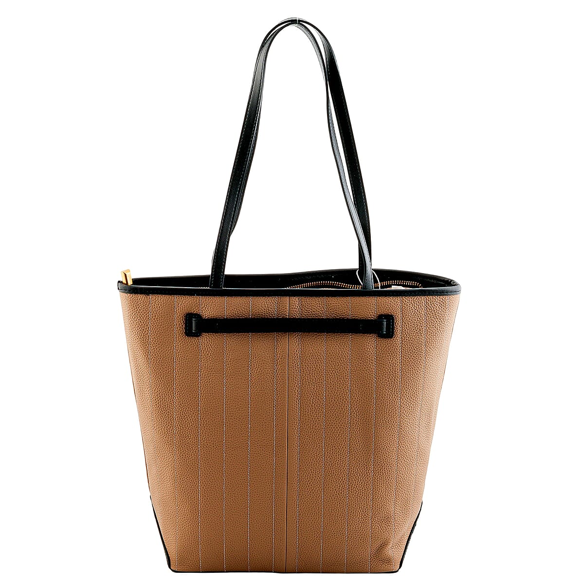 La Marey Khaki Genuine Leather Tote Bag image number 4
