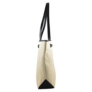La Marey Off-White Genuine Leather Tote Bag