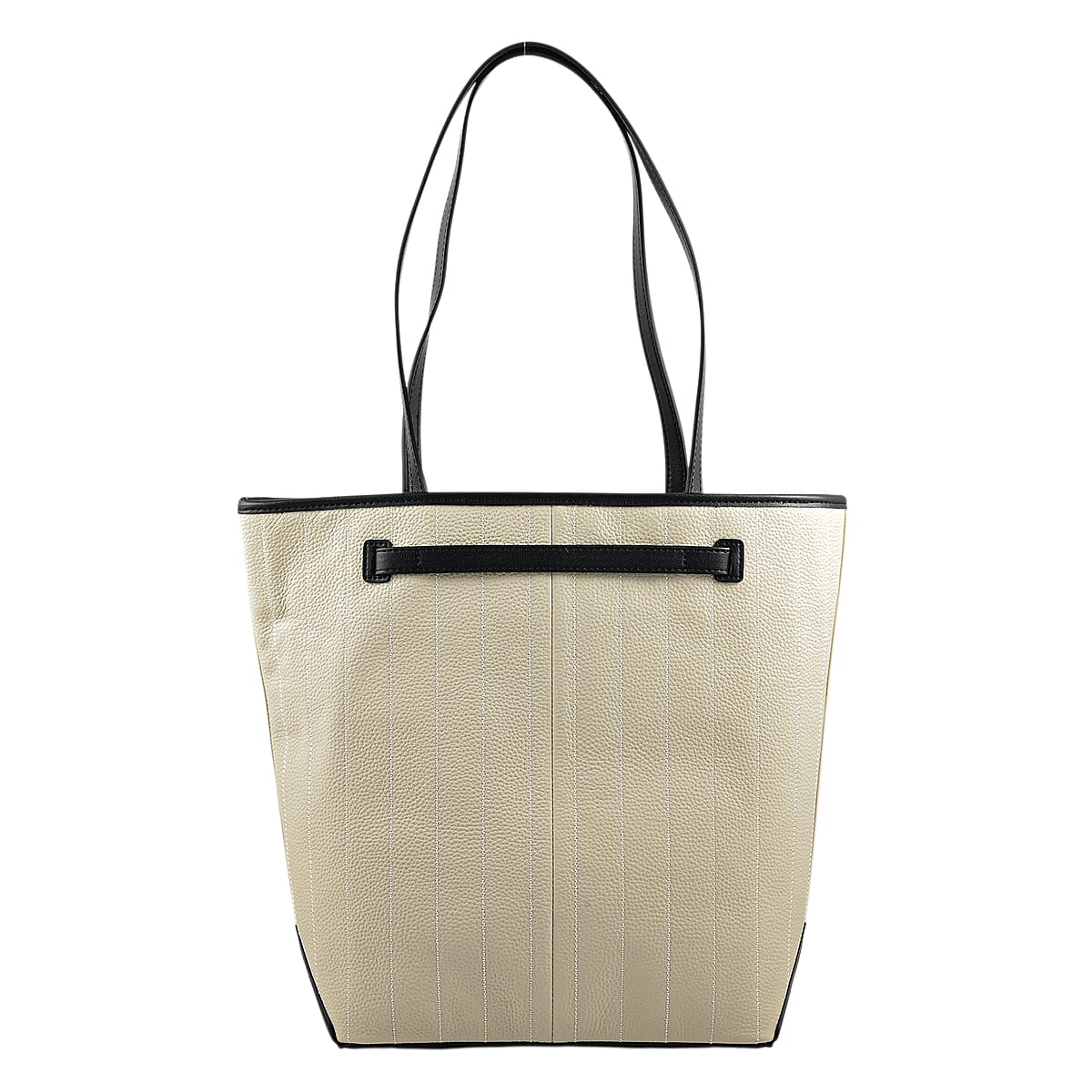 La Marey Off-White Genuine Leather Tote Bag image number 2