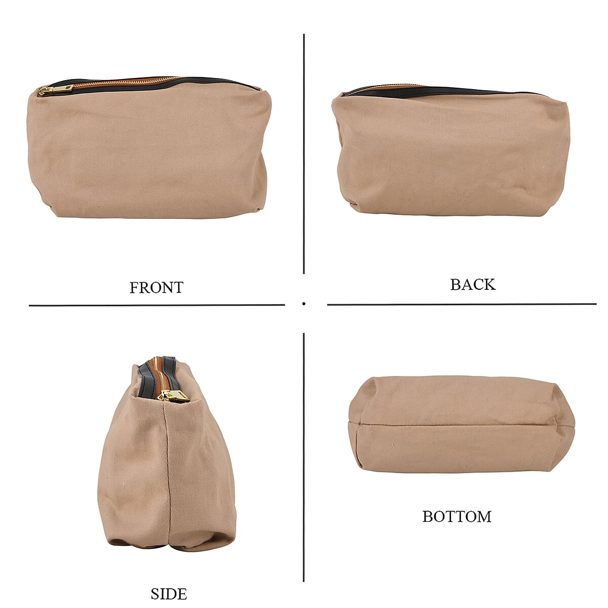 La Marey Tan and Black Genuine Leather Tote Bag Set image number 6