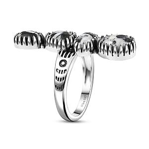 D'Joy Artisan Crafted Premium White Buffalo 5.60 ctw Ring in Sterling Silver (Size 10.0)