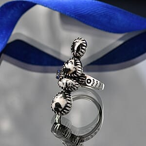 D'Joy Premium White Buffalo 4.60 ctw Ring in Sterling Silver (Size 7.0)