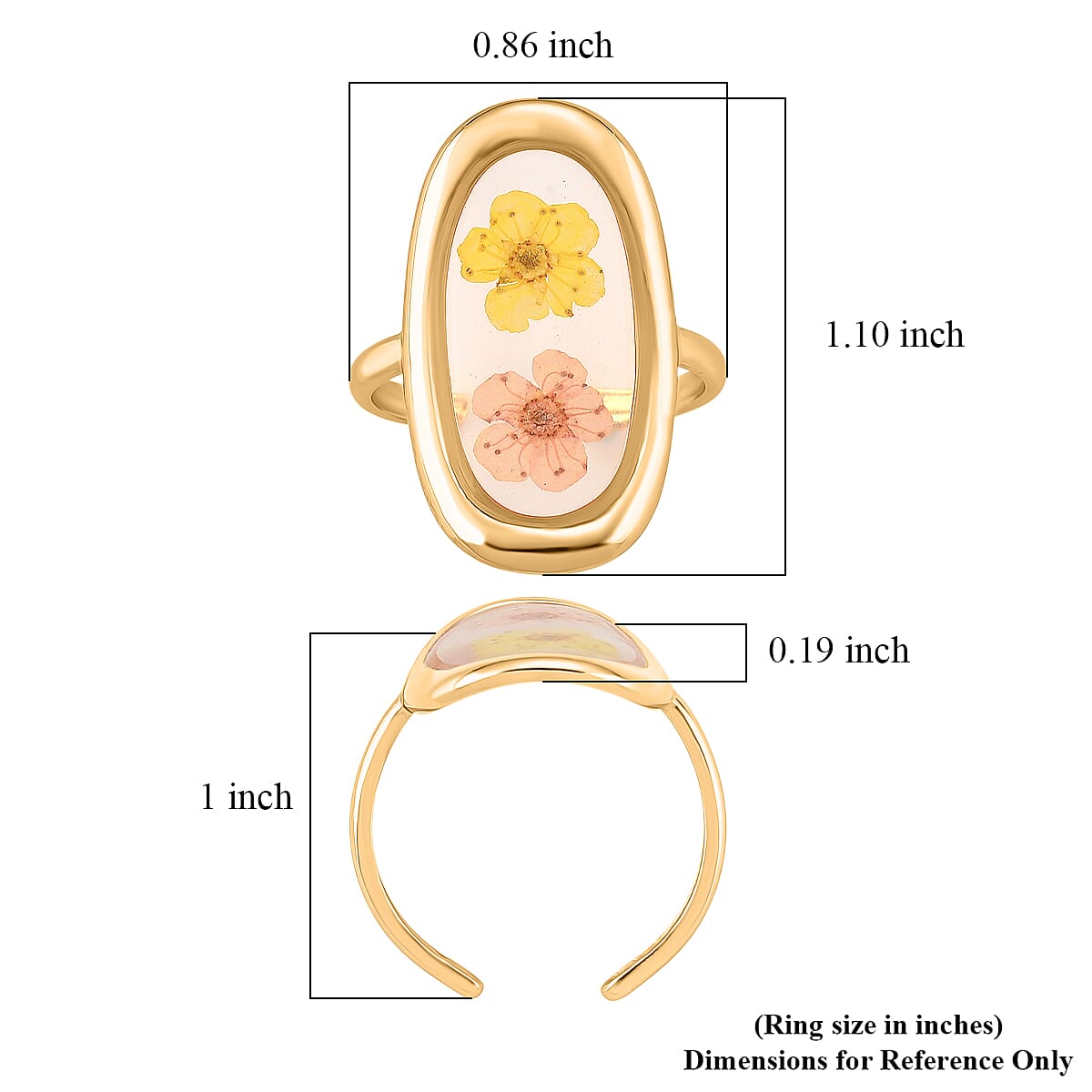 Resin Ring (Adjustable) in ION Plated YG Stainless Steel
