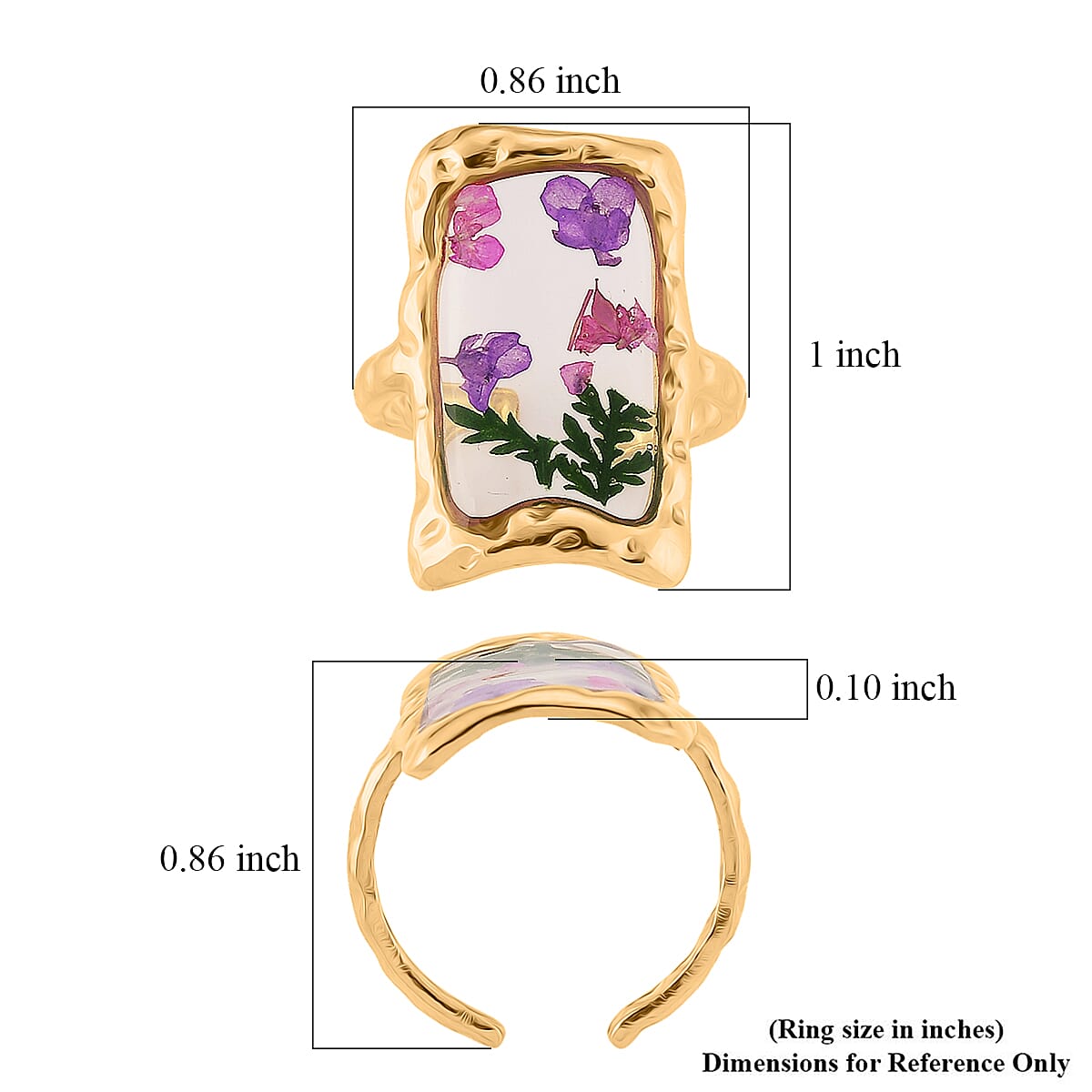 Resin Ring (Adjustable) in ION Plated YG Stainless Steel