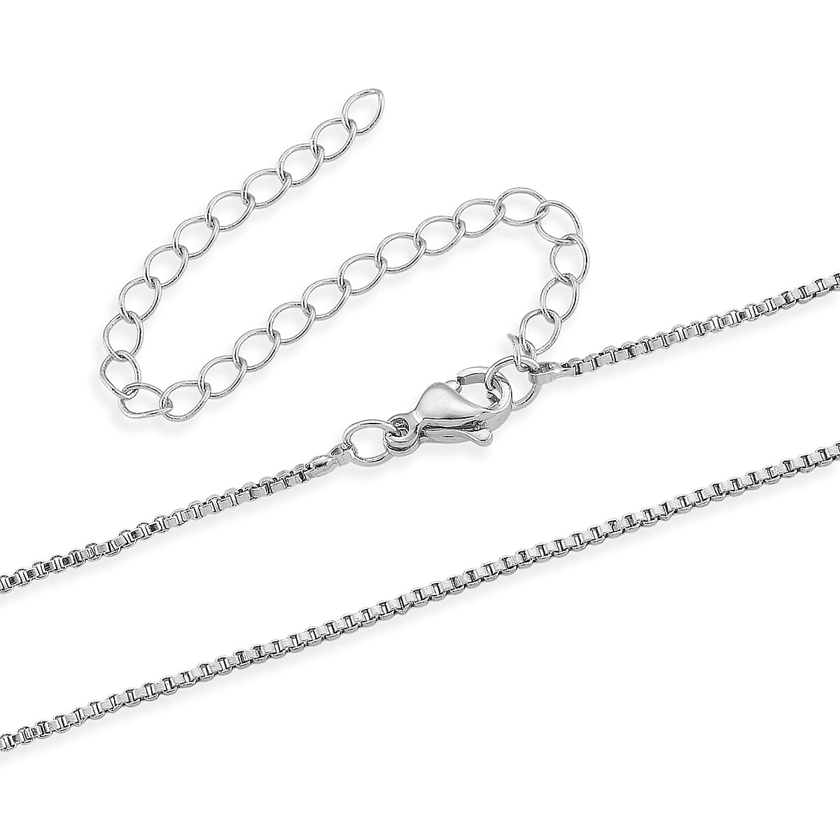 Simulated Diamond Fish Necklace (20-22 Inches) in Silvertone image number 4