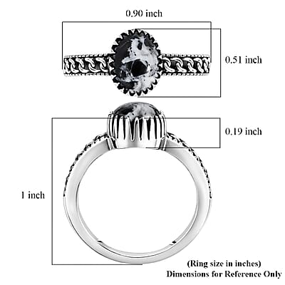 D'Joy Artisan Crafted Premium White Buffalo 2.80 ctw Ring in Sterling Silver (Size 10.0)
