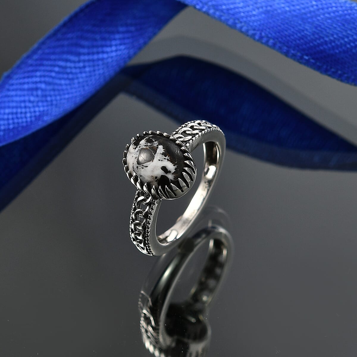 D'Joy Premium White Buffalo Ring in Sterling Silver (Size 7.0) 3.15 ctw image number 1