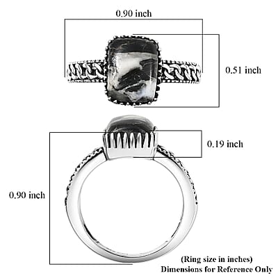 D'Joy Artisan Crafted Premium White Buffalo 3.50 ctw Ring in Sterling Silver (Size 7.0)