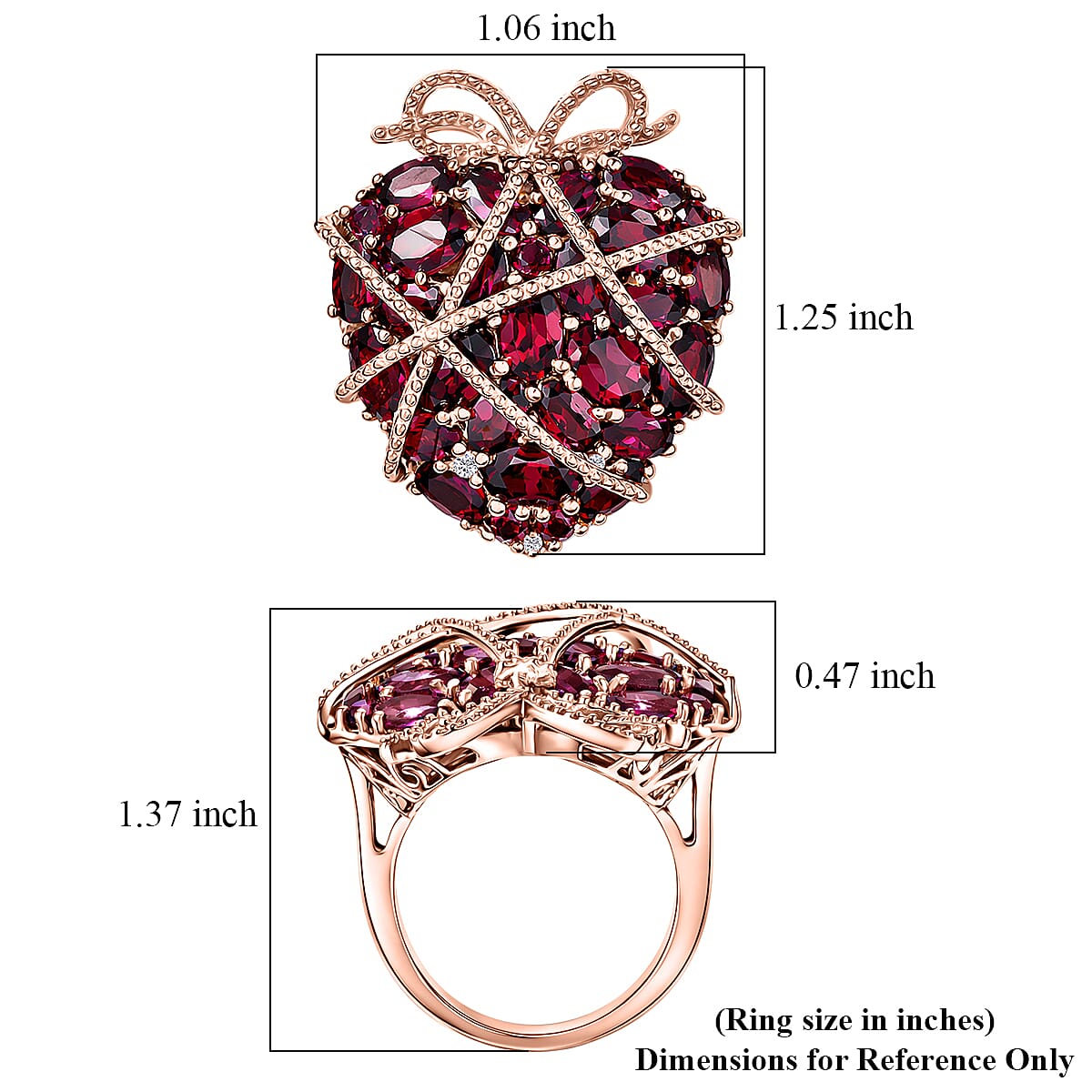 GP Special Amore Collection Premium Orissa Rhodolite Garnet and White Zircon 10.00 ctw Ring in 18K Vermeil Rose Gold Over Sterling Silver (Size 6.0) (Del. in 8-10 Days) image number 6
