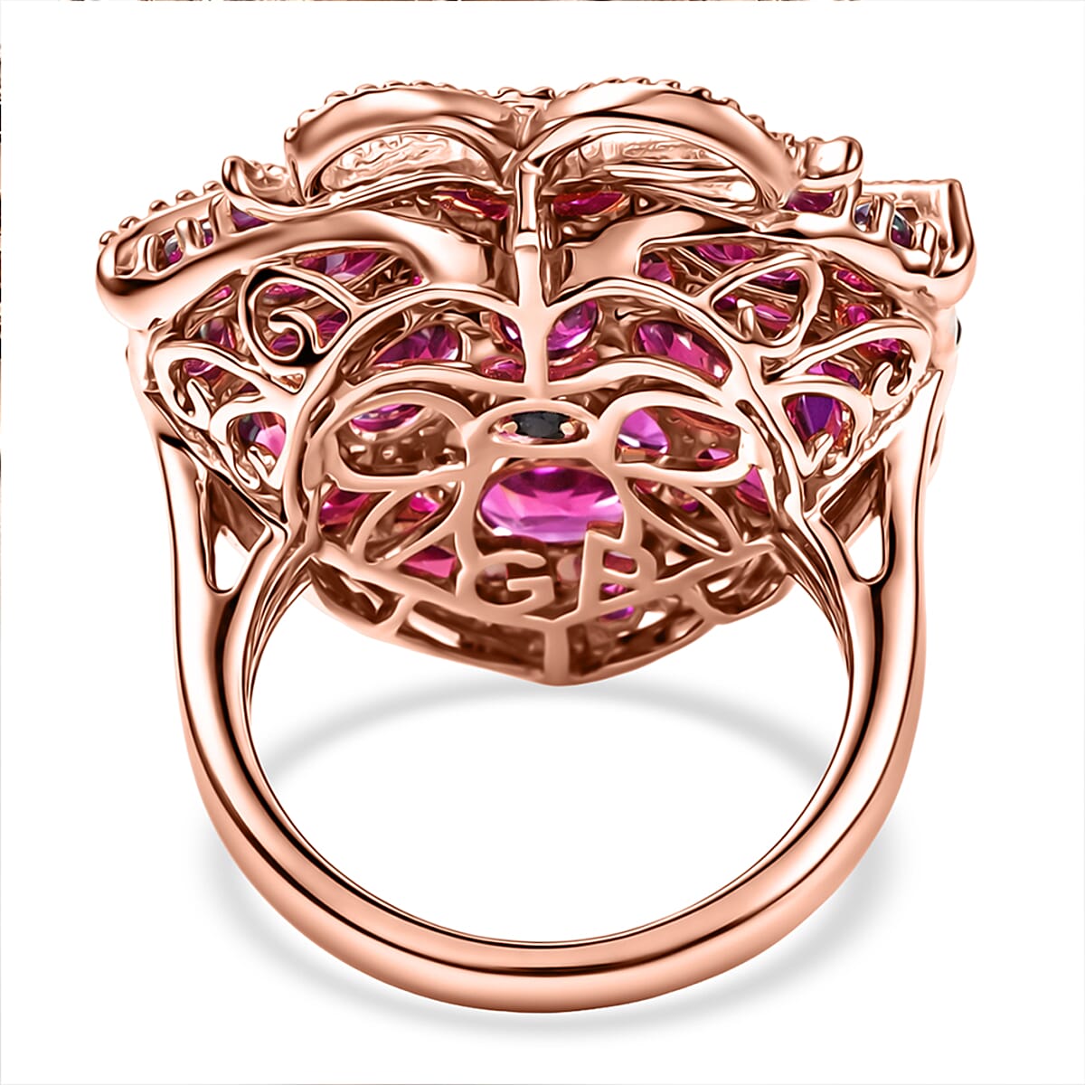 GP Special Amore Collection Premium Orissa Rhodolite Garnet and White Zircon 10.00 ctw Ring in 18K Vermeil Rose Gold Over Sterling Silver (Size 8.0) (Del. in 8-10 Days) image number 5