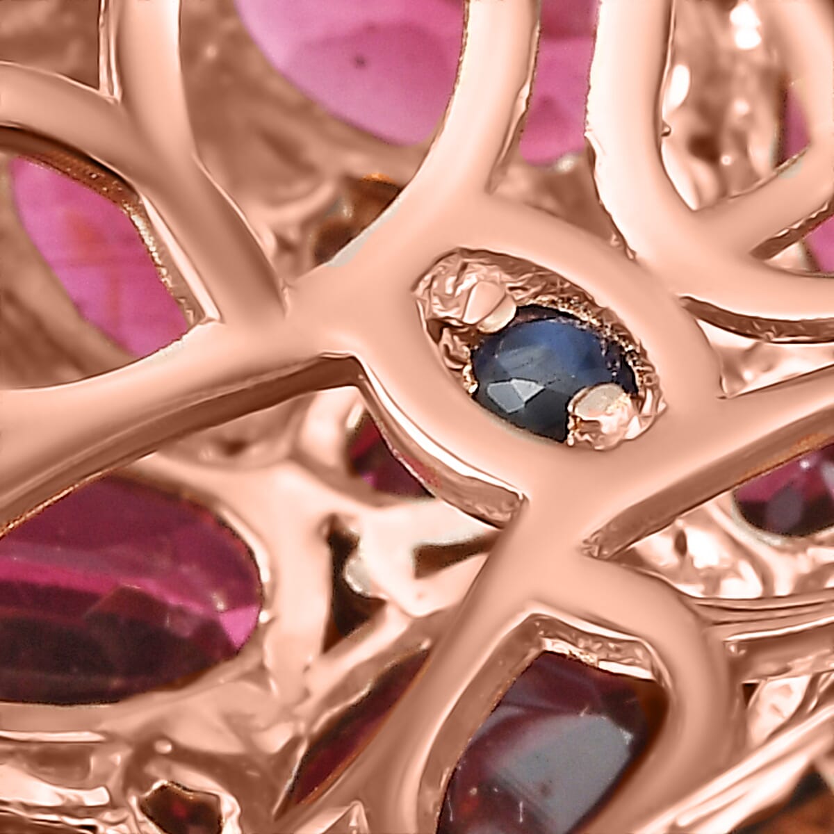 GP Special Amore Collection Premium Orissa Rhodolite Garnet and White Zircon 10.00 ctw Ring in 18K Vermeil Rose Gold Over Sterling Silver (Size 8.0) (Del. in 8-10 Days) image number 7