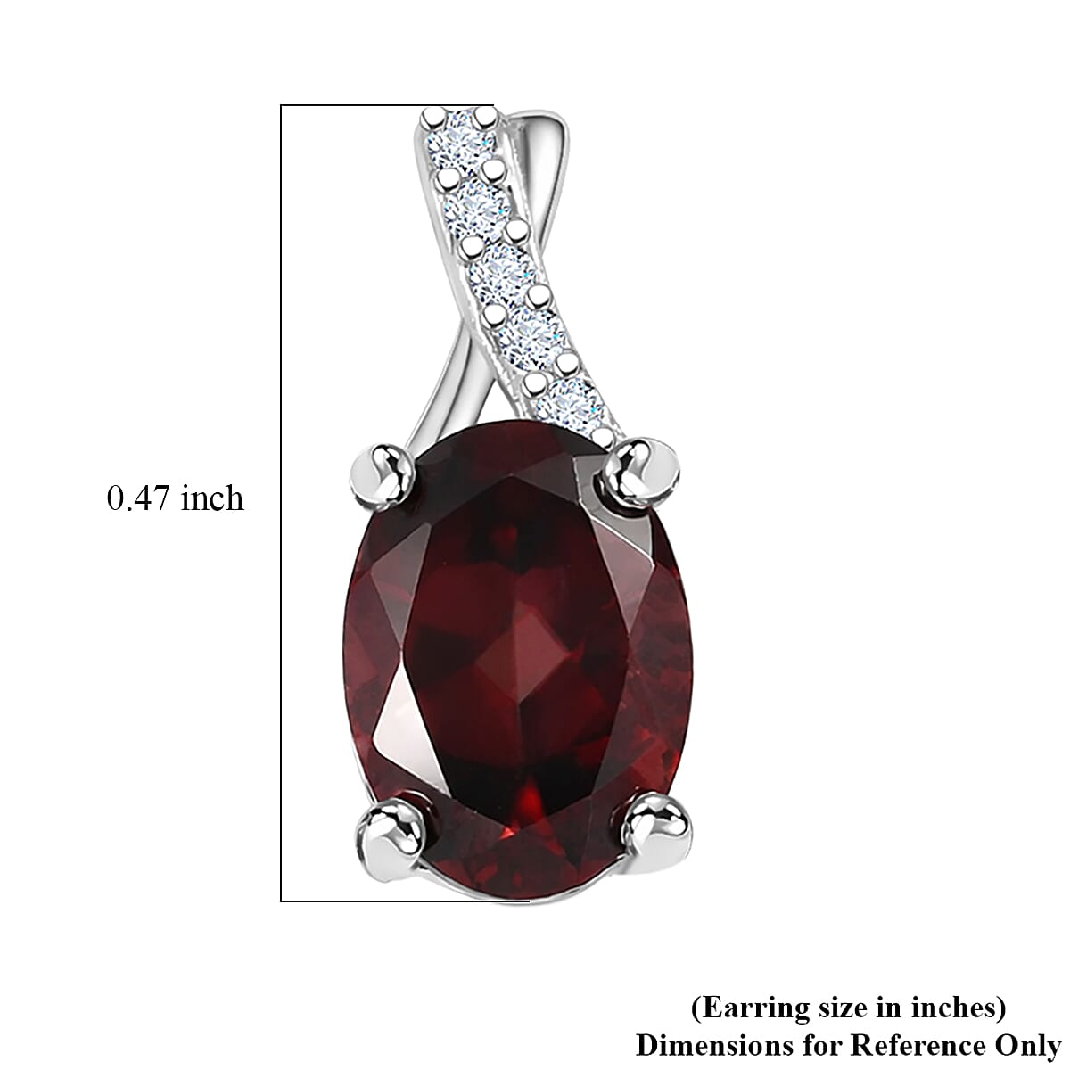 D'Joy Premium Red Zircon and Moissanite 2.75 ctw Earrings in Rhodium Over Sterling Silver image number 4