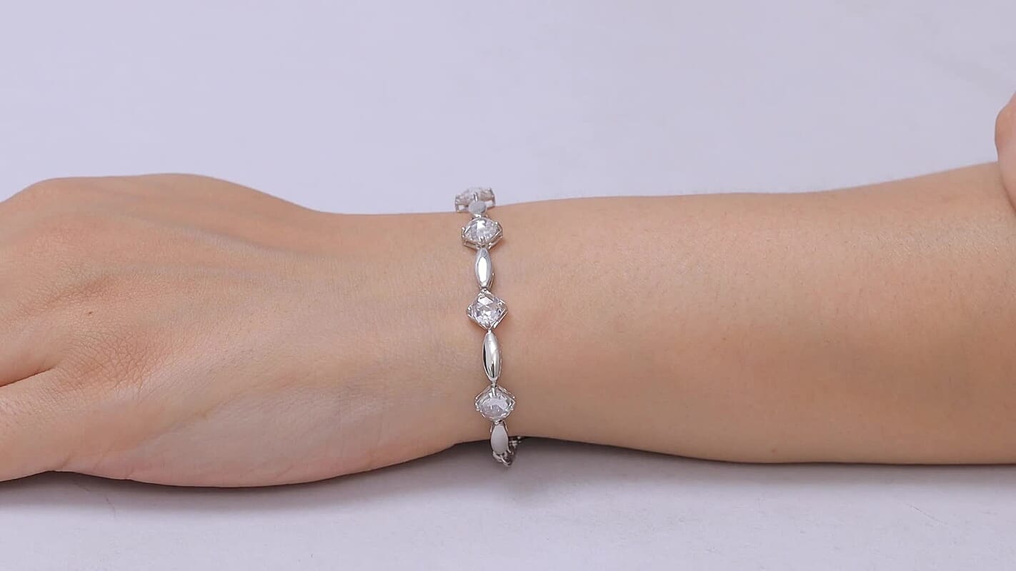 EverTrue Simulated Diamond Bracelet in Platinum Bond (6.5-8In) 10.65 ctw