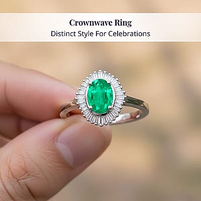 Rhapsody AAAA Kagem Zambian Emerald and E-F VS Diamond 1.00 ctw Ring in 950 Platinum (Size 10.0) 6.4 Grams