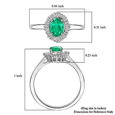 Rhapsody AAAA Kagem Zambian Emerald and E-F VS Diamond 1.00 ctw Ring in 950 Platinum (Size 10.0) 6.4 Grams