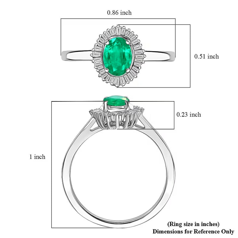 Rhapsody AAAA Kagem Zambian Emerald and E-F VS Diamond 1.00 ctw Ring in 950 Platinum (Size 10.0) 6.4 Grams